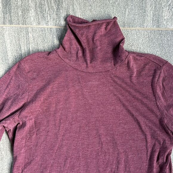 NWT Chaser Long Sleeve Cropped Slouchy Turtle Neck Burgundy Maroon Tee Shirt S - Picture 3 of 14